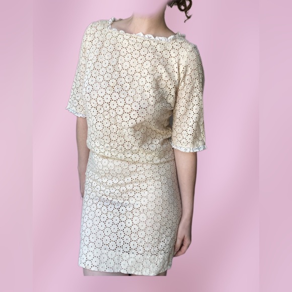 Vintage Broderie Anglaise Embroidery Midi Dress - Picture 4 of 6